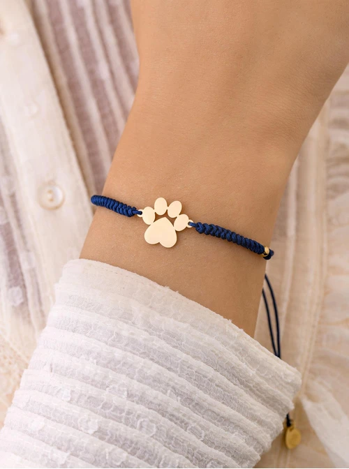 Bransoletka łapka, granatowy, złoty S108078Z-04