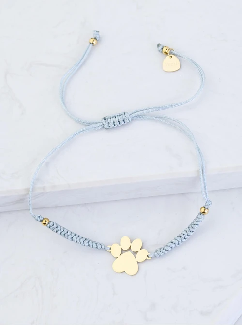 Bransoletka łapka, szary, stal pozłacana S108078Z-09