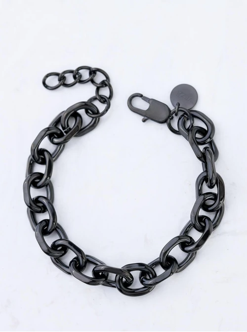 Bransoletka męska, łańcuch, czarny S107957S01