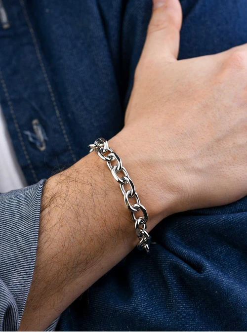 Bransoletka męska, łańcuch, srebrny S107956S00