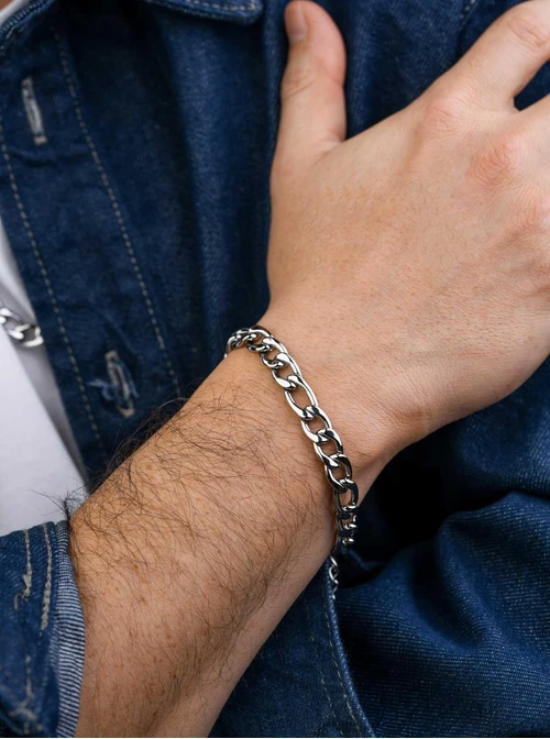 Bransoletka męska, łańcuch, srebrny S107960S00