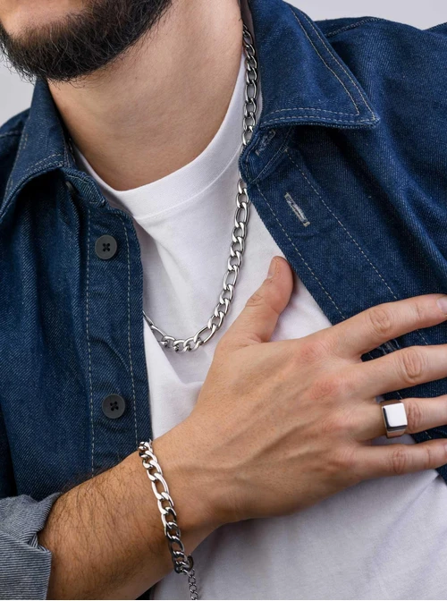 Bransoletka męska, łańcuch, srebrny S107960S00