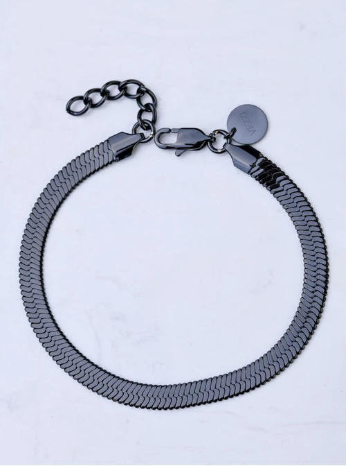 Bransoletka męska, żmijka, czarny, stal S107970S01