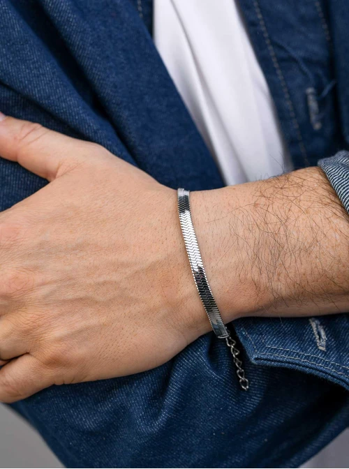 Bransoletka męska, żmijka, stal S107969S00