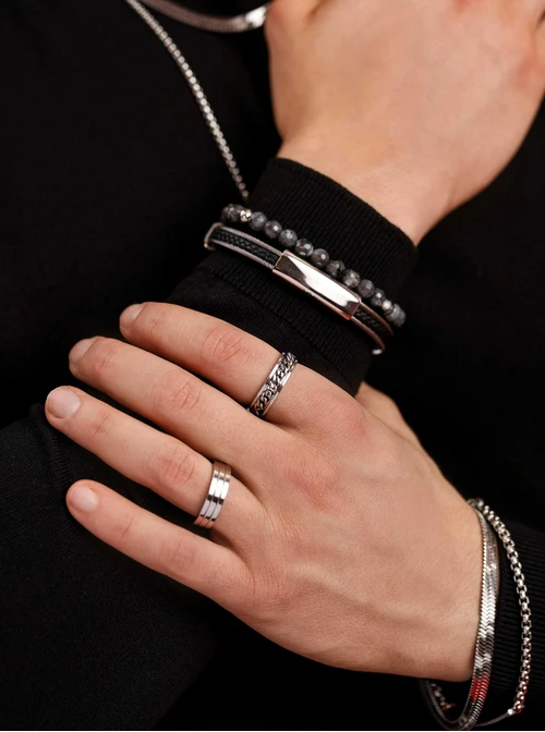 Bransoletka męska, żmijka, stal S107969S00