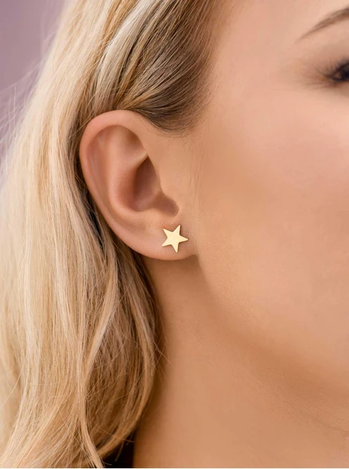 Kolczyki gwiazdki, stal pozłacana S207936Z00