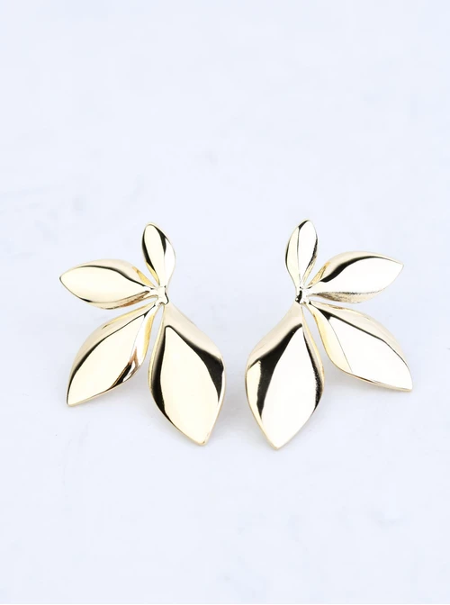 Kolczyki listki, stal pozłacana S207421Z00