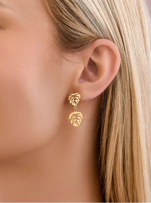 Kolczyki monstery, złoty S208432Z00