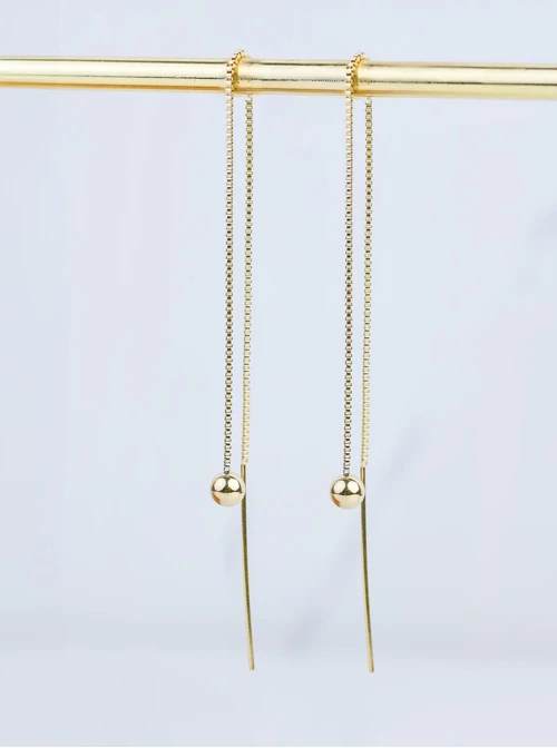 Kolczyki przeciągane kuleczki, złoty S207658Z00