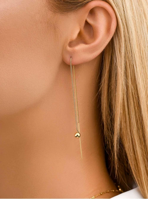 Kolczyki przeciągane kuleczki, złoty S207658Z00