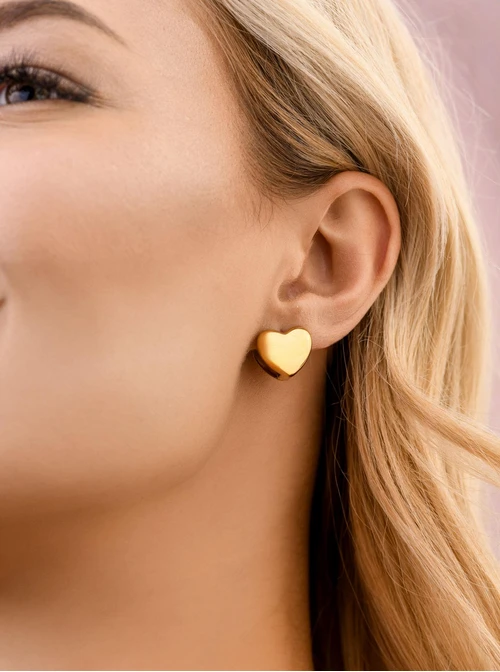 Kolczyki serce, stal pozłacana S208254Z00