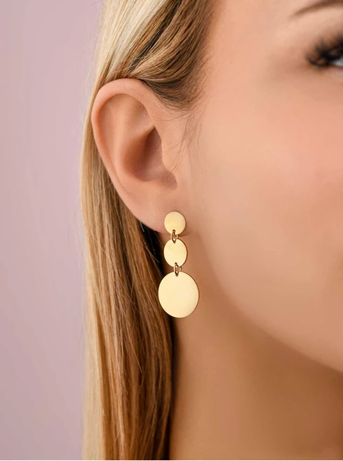 Kolczyki wiszące kółeczka, złoty S208266Z00