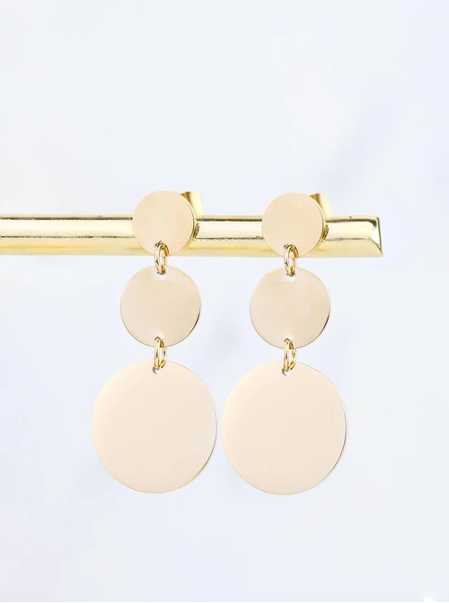 Kolczyki wiszące kółeczka, złoty S208266Z00