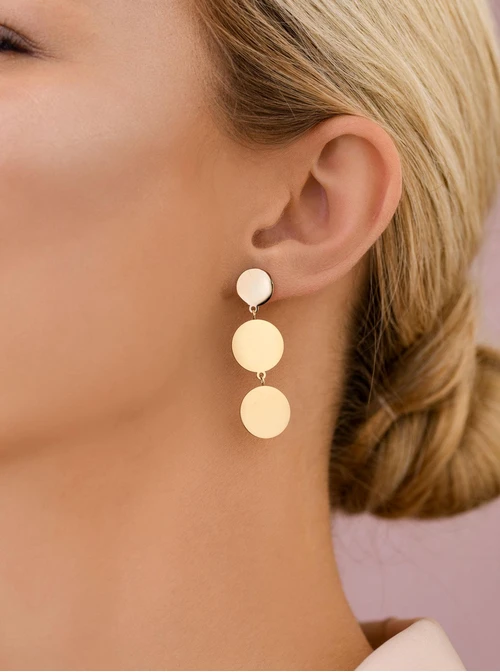 Kolczyki wiszące kółka, złoty S208265Z00