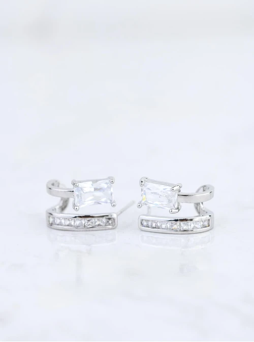 Kolczyki wieczorowe kryształki, srebrny B207374P00