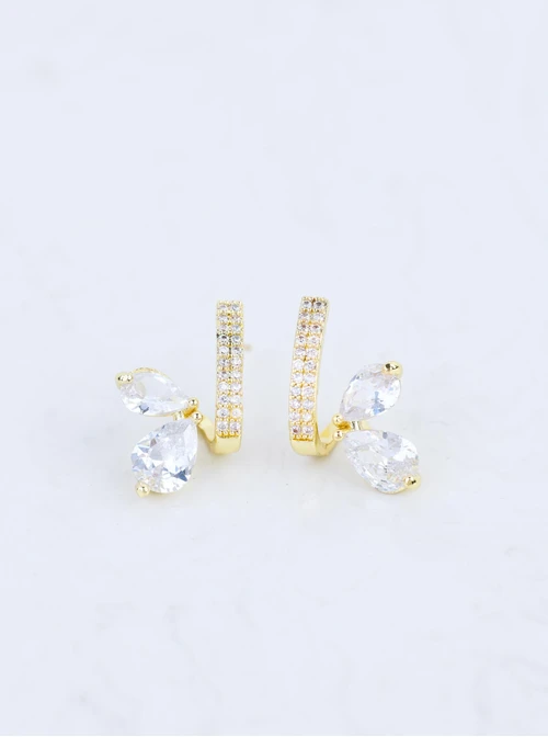 Kolczyki wieczorowe kryształki, złoty B207333P00