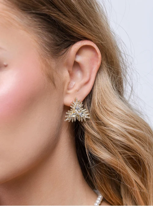 Kolczyki wieczorowe kryształki, złoty B207363P00 