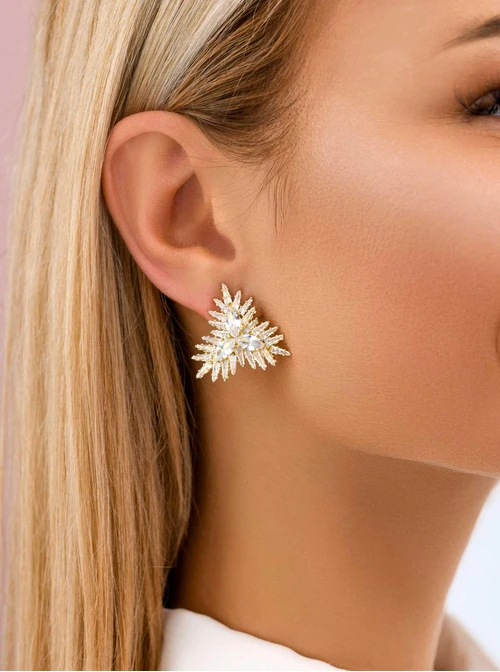 Kolczyki wieczorowe kryształki, złoty B207363P00 