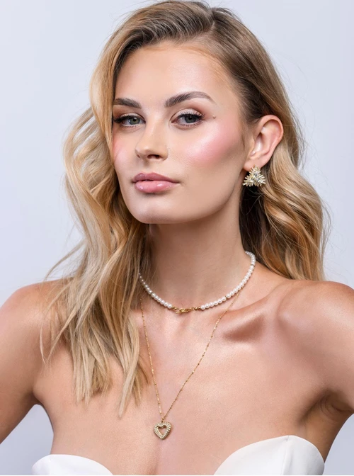 Kolczyki wieczorowe kryształki, złoty B207363P00 