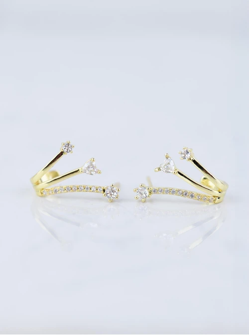 Kolczyki wieczorowe, kryształki, złoty B207375P00