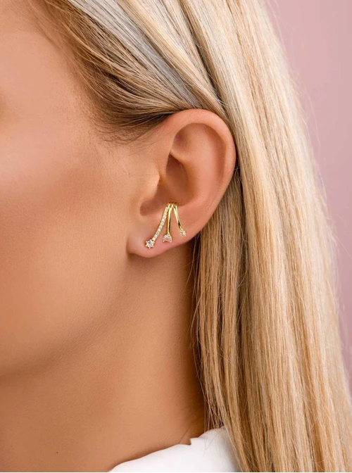 Kolczyki wieczorowe, kryształki, złoty B207375P00