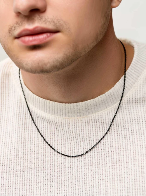 Łańcuszek męski, czarny S307963S01