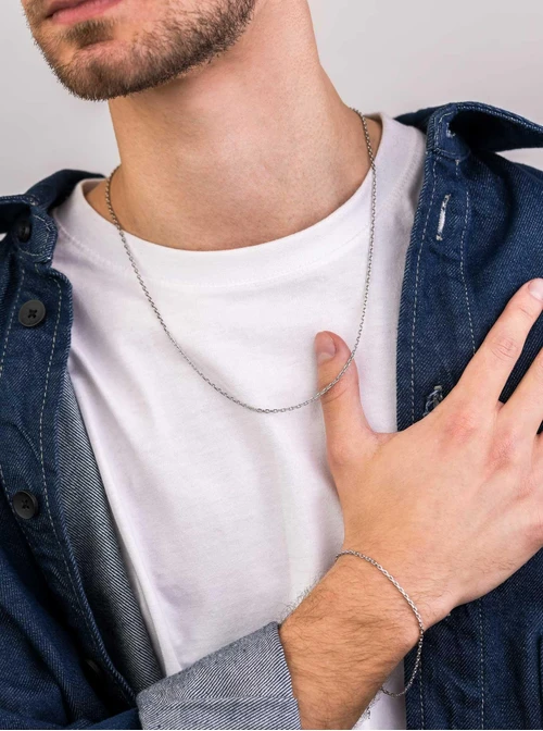 Łańcuszek męski, srebrny S307962S00