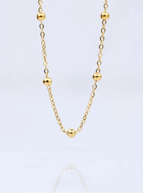 Łańcuszek kuleczki (dł. 59 cm), złoty S308151Z00