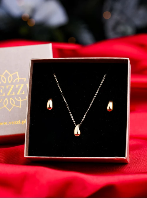 [Zestaw] Naszyjnik dmuchana kropla, złoty S306433Z00