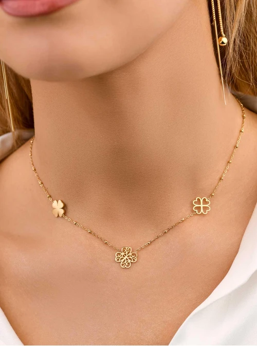 Naszyjnik koniczynki, złoty S307810Z00