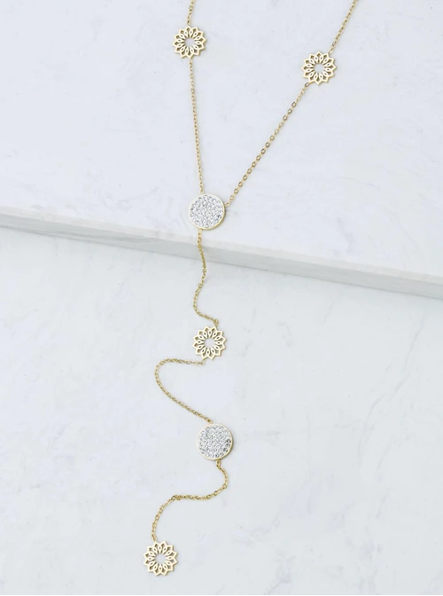 Naszyjnik krawatka, Rozeta Vezzi, kółeczka, złoty S307856Z00