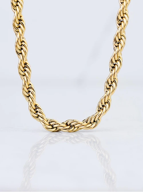 Naszyjnik męski, Corda, stal pozłacana S307967Z00