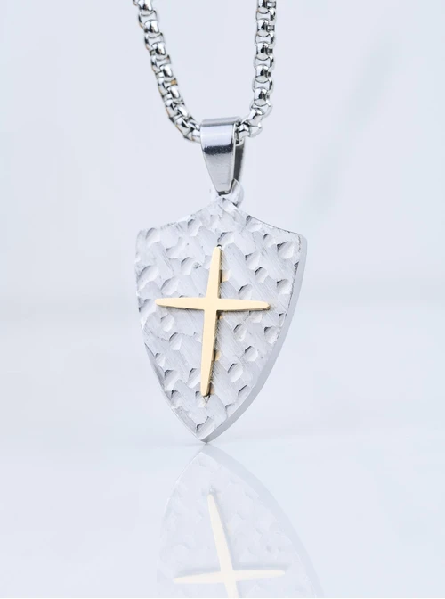 Naszyjnik męski, krzyż, srebrny S307626S00