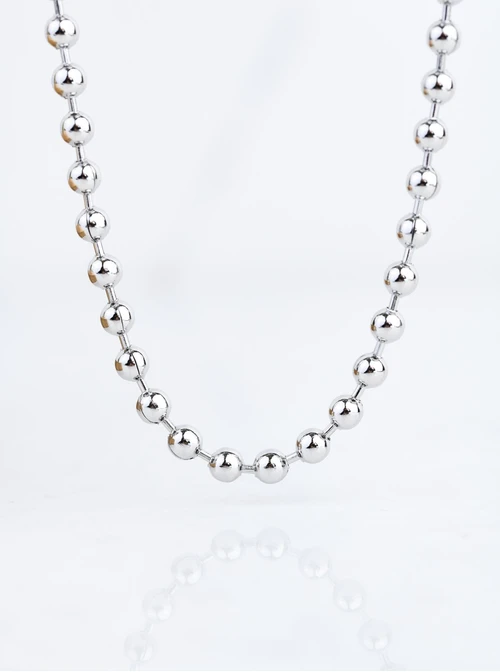 Naszyjnik męski, kulki, srebrny S307959S00