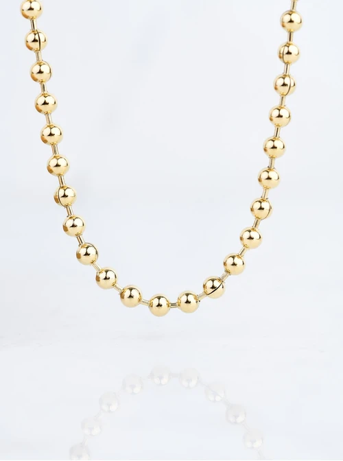 Naszyjnik męski, kulki, złoty S307958Z00