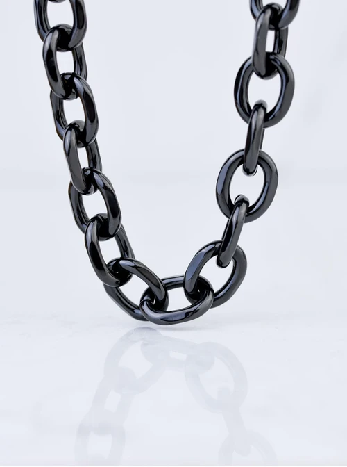 Naszyjnik męski, łańcuch, czarny S307952S01