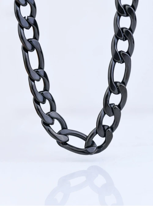Naszyjnik męski, łańcuch, czarny S307958S01