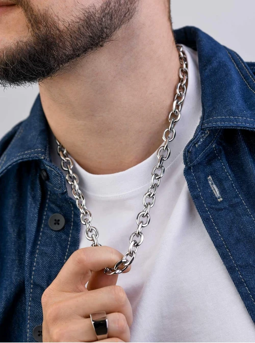 Naszyjnik męski, łańcuch, srebrny S307952S00