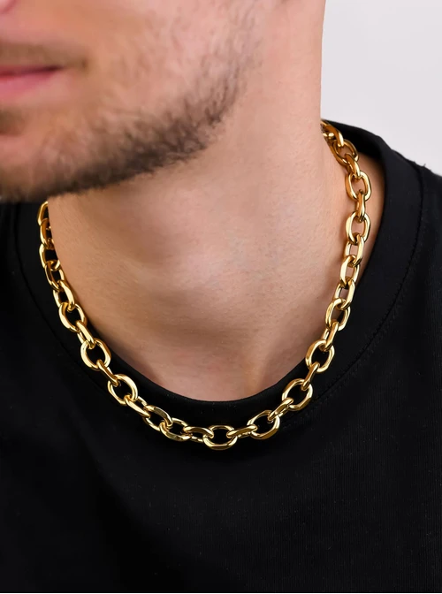 Naszyjnik męski, łańcuch, złoty S307951Z00