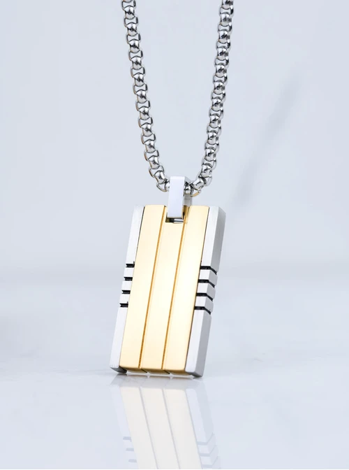 Naszyjnik męski, nieśmiertelnik, srebrny S307617M00