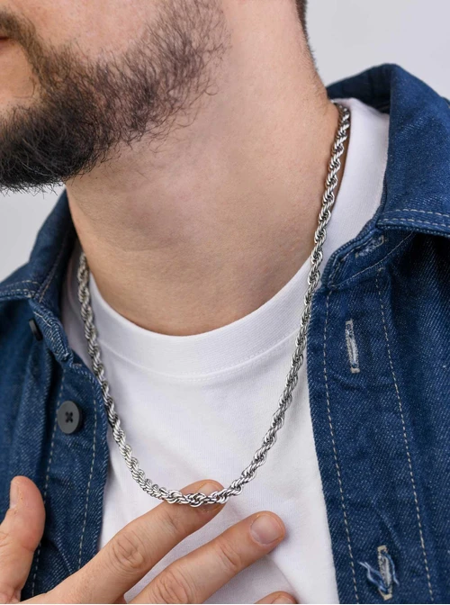 Naszyjnik męski, splot Corda, stal S307968S00