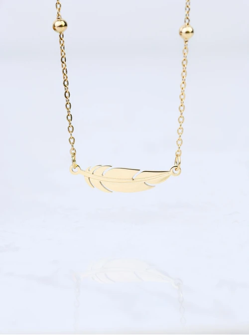 Naszyjnik piórko, złoty S307768Z00