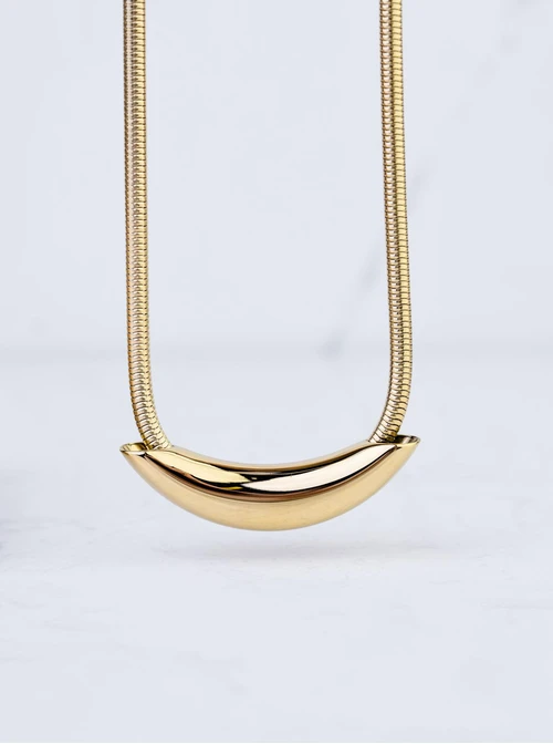 Naszyjnik żmijka, stal pozłacana S306487Z00