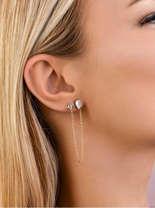 Nausznica kryształki, złoty S208211Z00