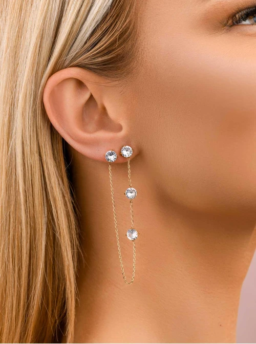 Nausznica kryształki, złoty S208212Z00