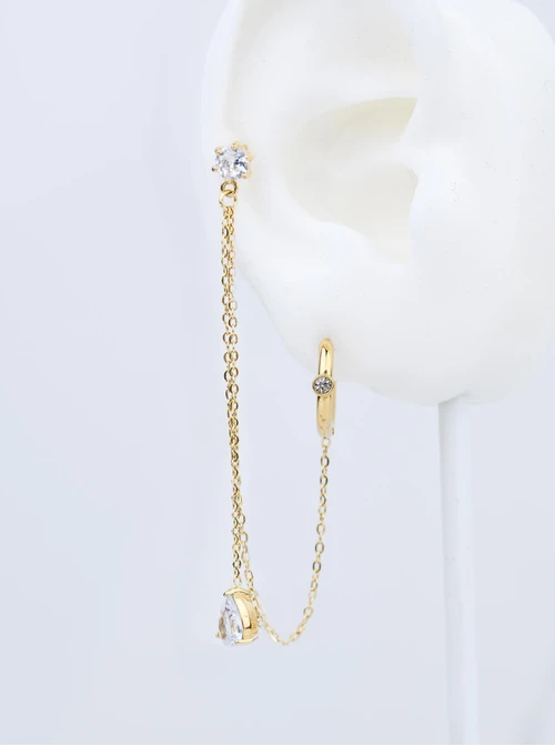 Nausznica kryształki, złoty S208214Z00