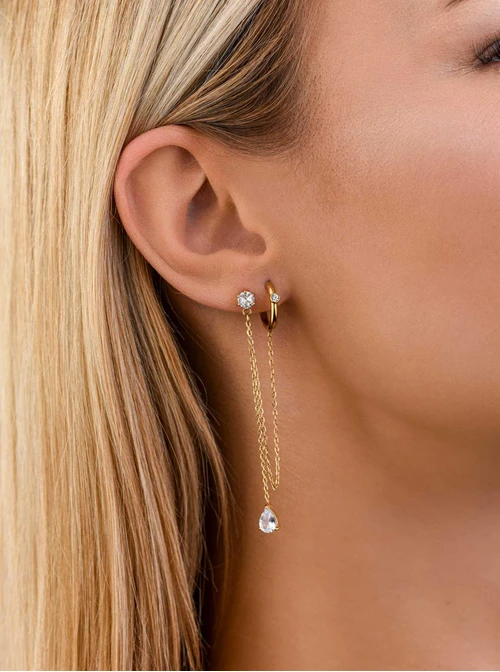 Nausznica kryształki, złoty S208214Z00