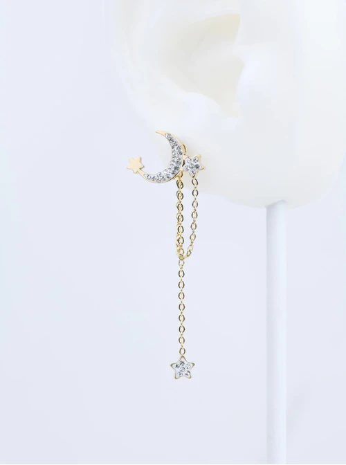 Nausznica księżyc, gwiazdki, złoty S208216Z00