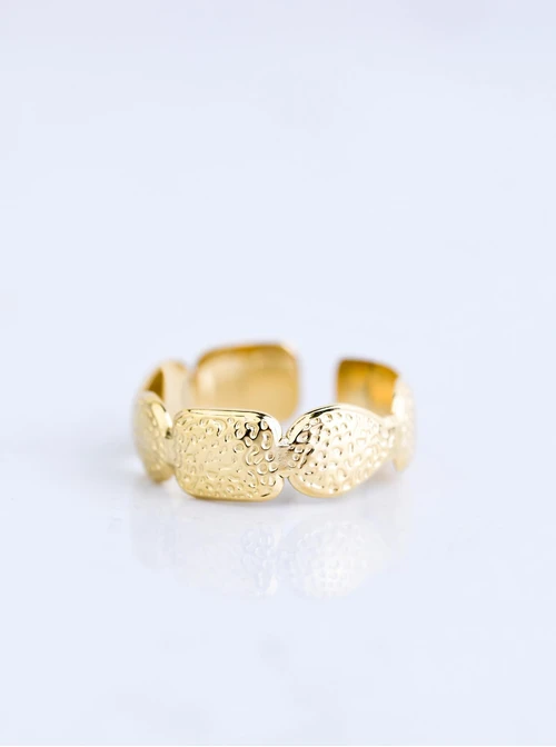 Pierścionek regulowany, fakturowany, złoty S409119Z00-0