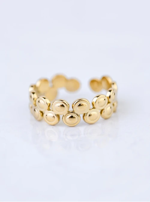 Pierścionek regulowany, stal pozłacana S409117Z00-0